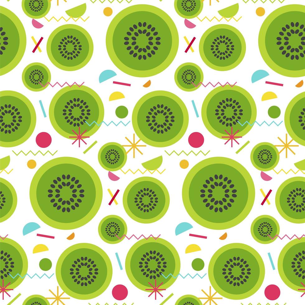 Sweet seamless pattern from tasty kiwi vector