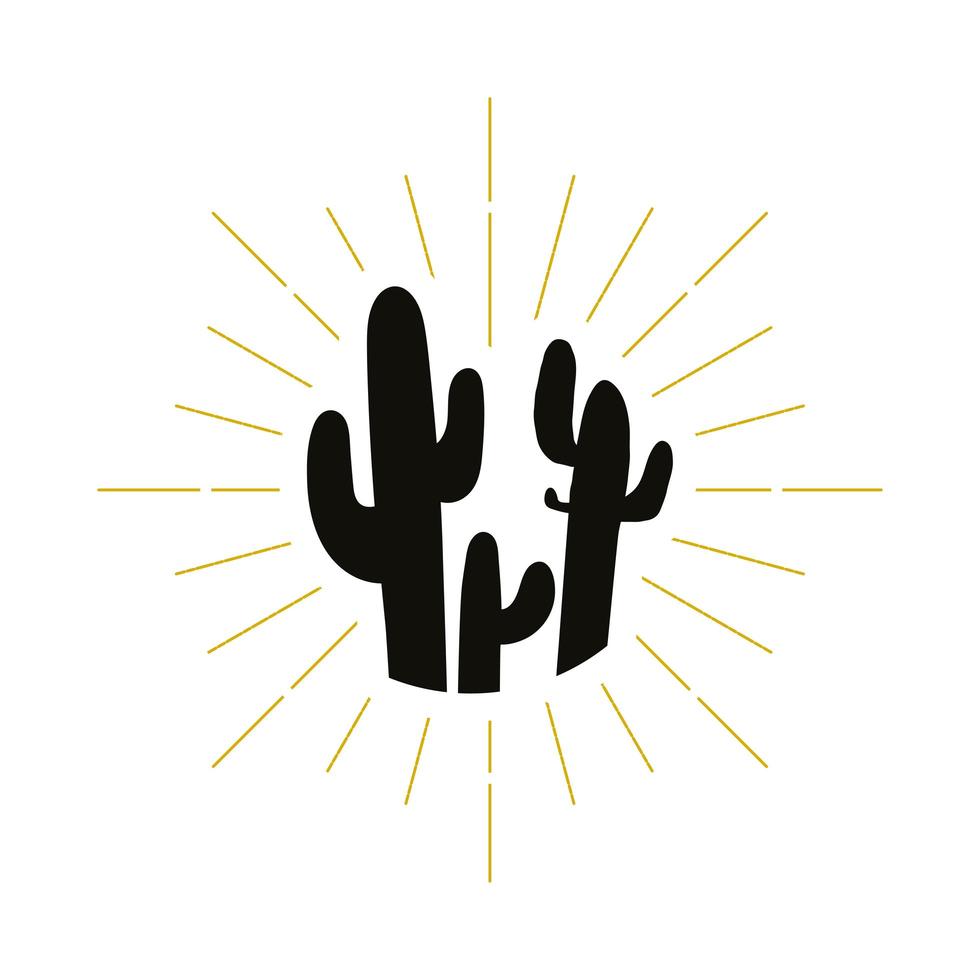 logo de silueta de cactus retro vector