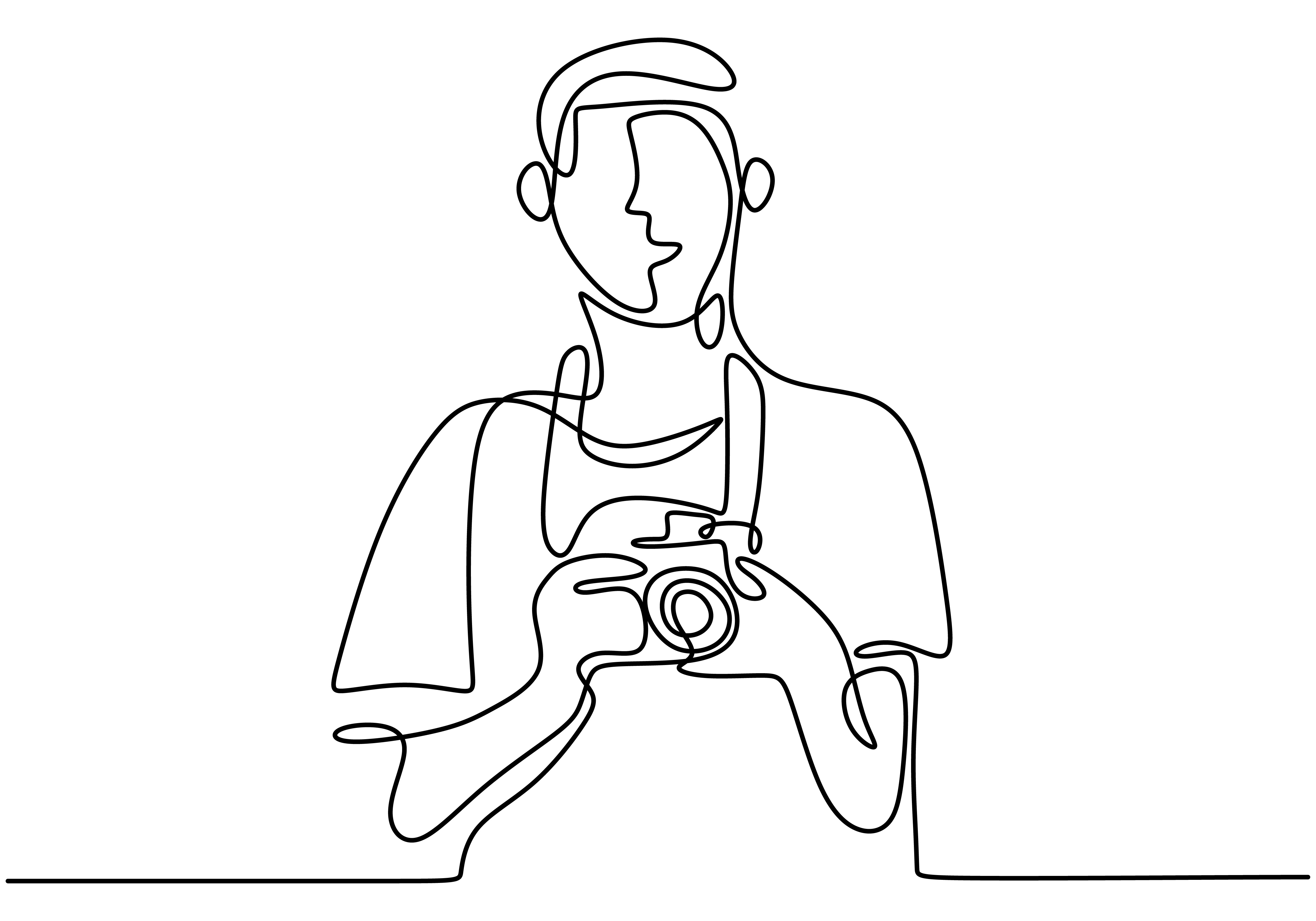 camera simple line drawing