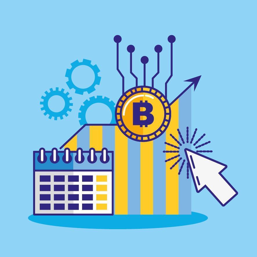 Money, finances and technology concept with bitcoin icon vector