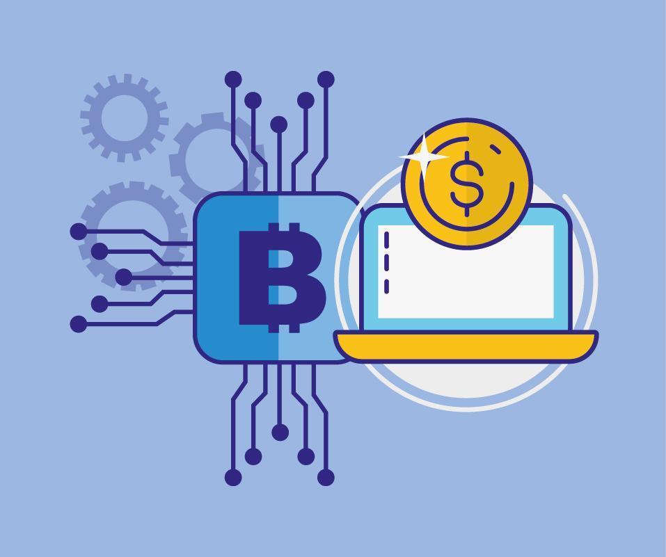 Money, finances and technology concept with laptop icon vector