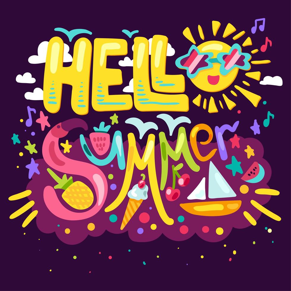 Hello Summer Concept vector