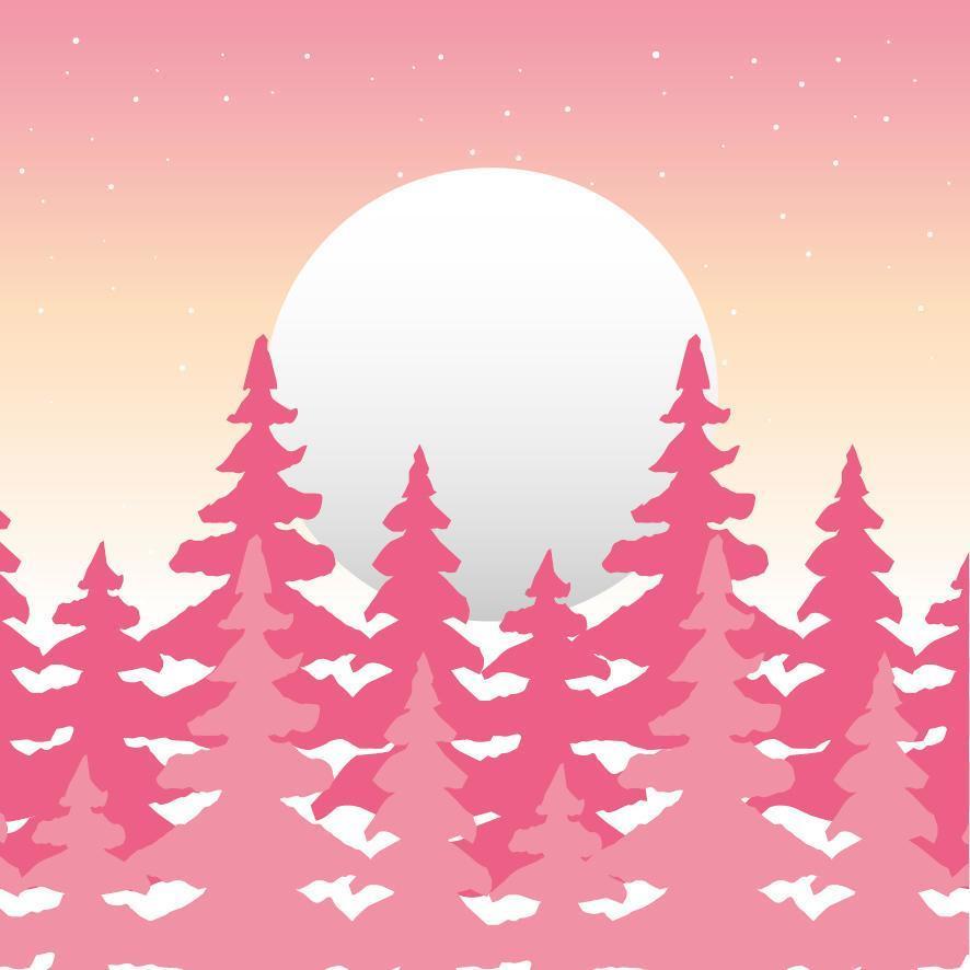 Wanderlust forest landscape with full moon scene vector