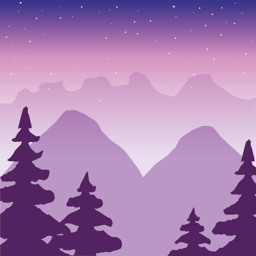 pasión por los viajes escena del paisaje del bosque vector