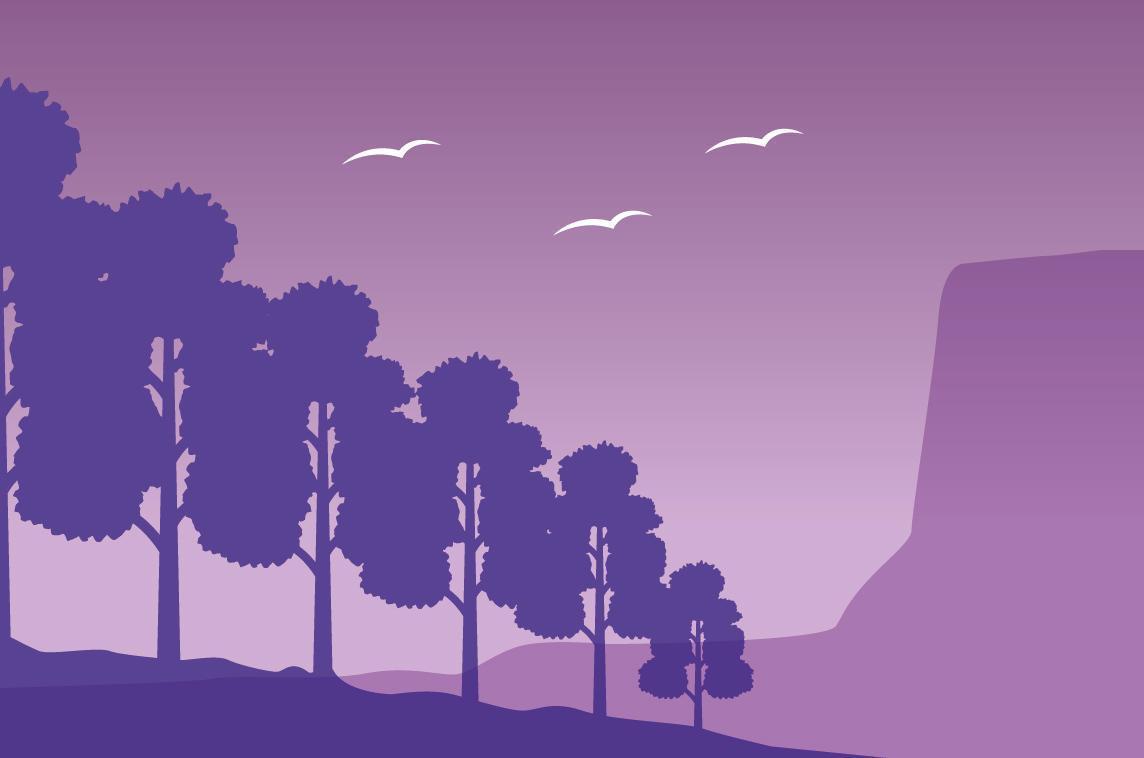 pasión por los viajes escena del paisaje del bosque vector