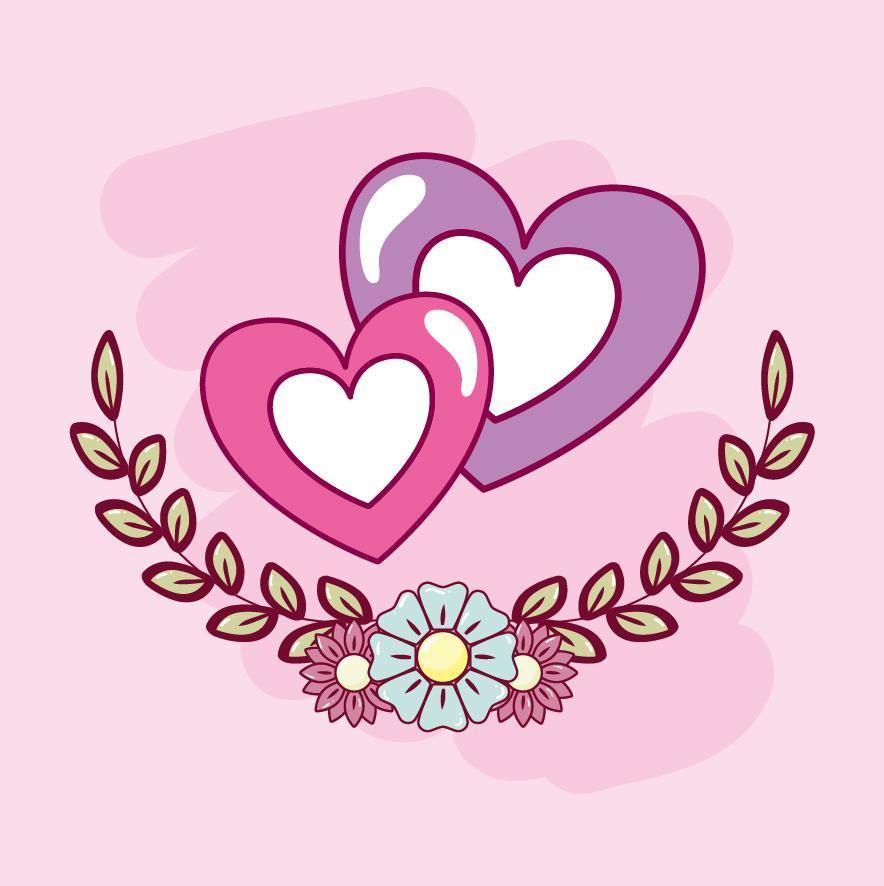 Happy Valentine's Day card with hearts vector