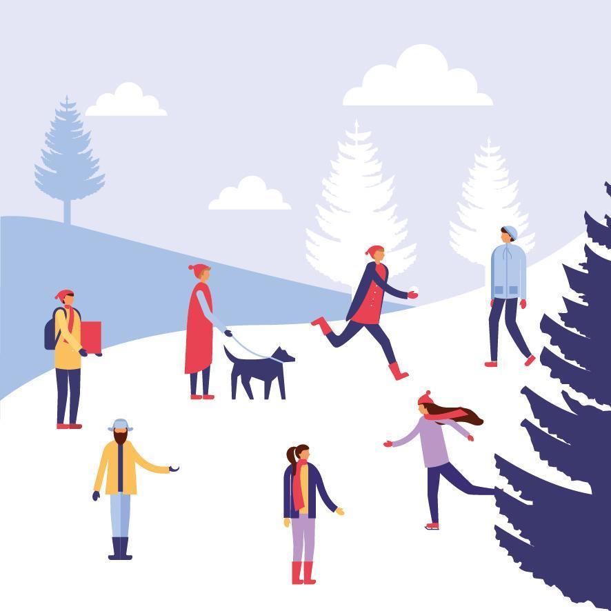 People doing outdoor activities in winter vector