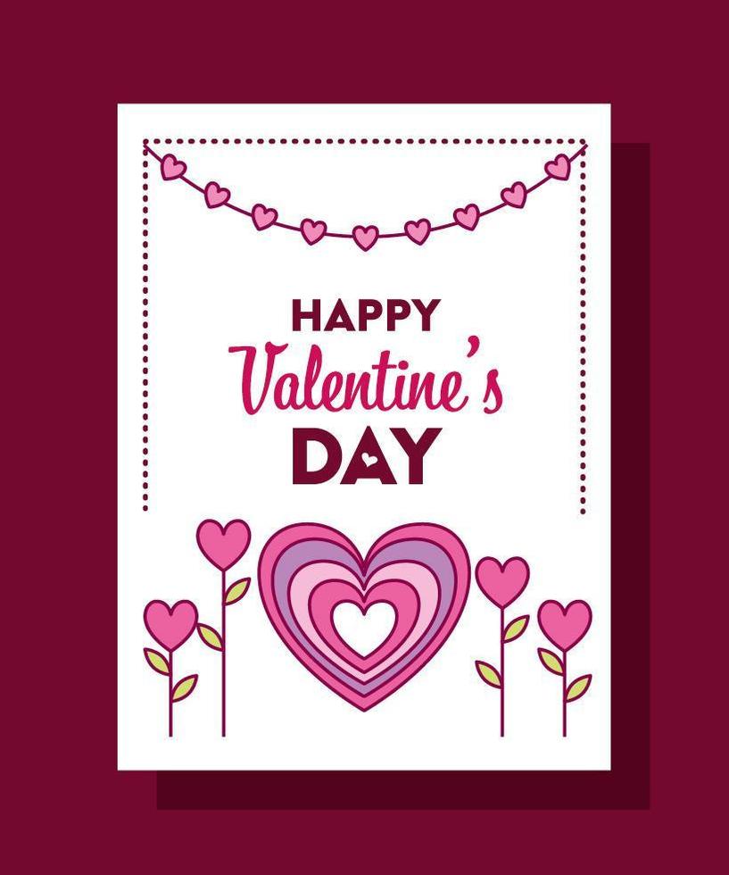 Happy Valentine's Day card with heart vector