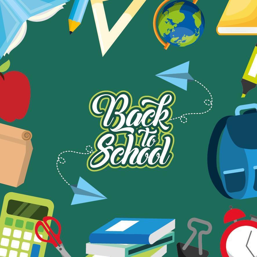 back to school poster with supplies background vector