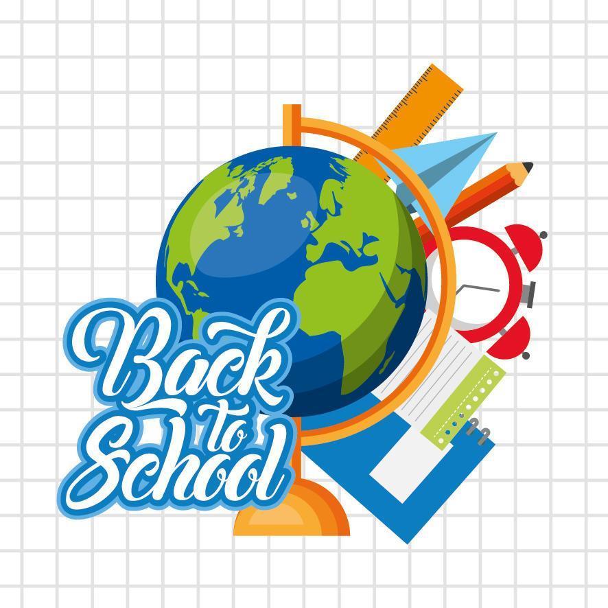 Back to school poster with school materials vector