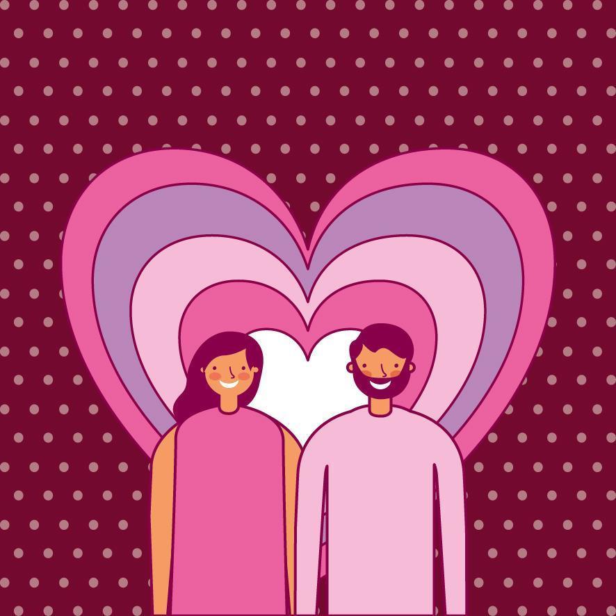 Valentine's Day design with lovers vector