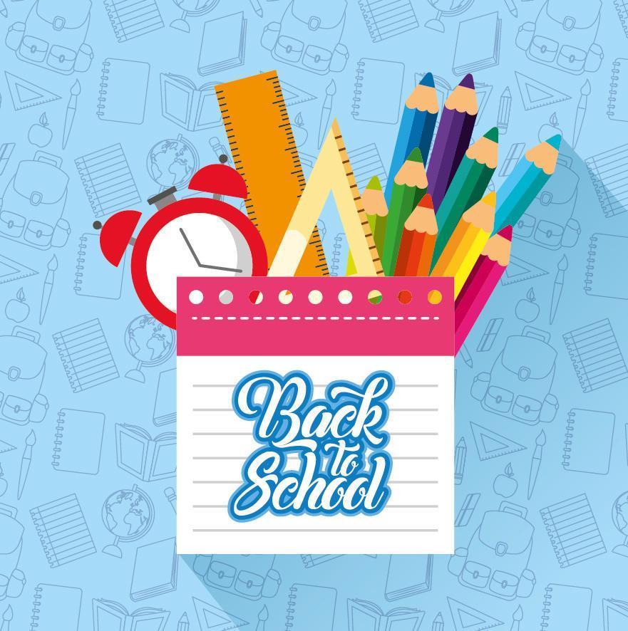 Back to school poster with school materials vector