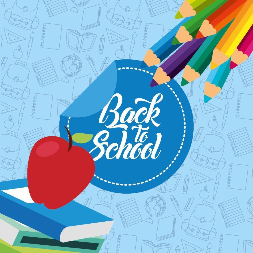 Back to school poster with school materials vector