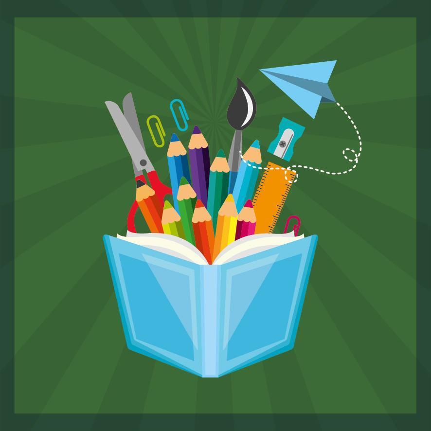 Back to school poster with school materials vector