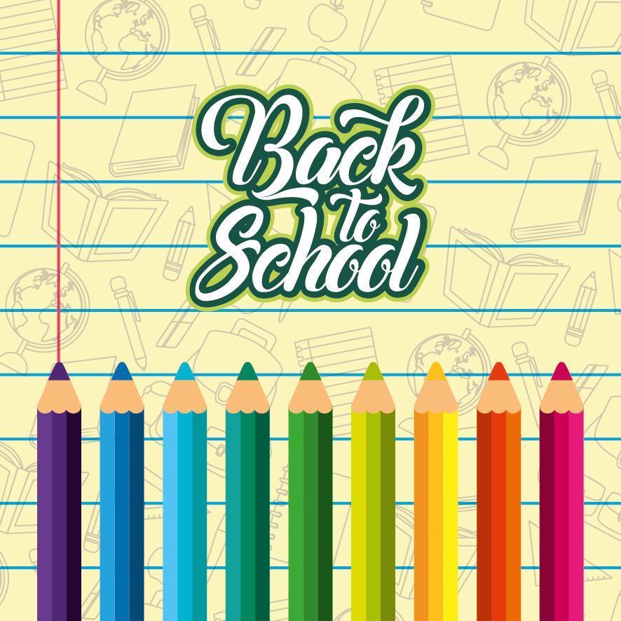 Back to school poster with school materials vector