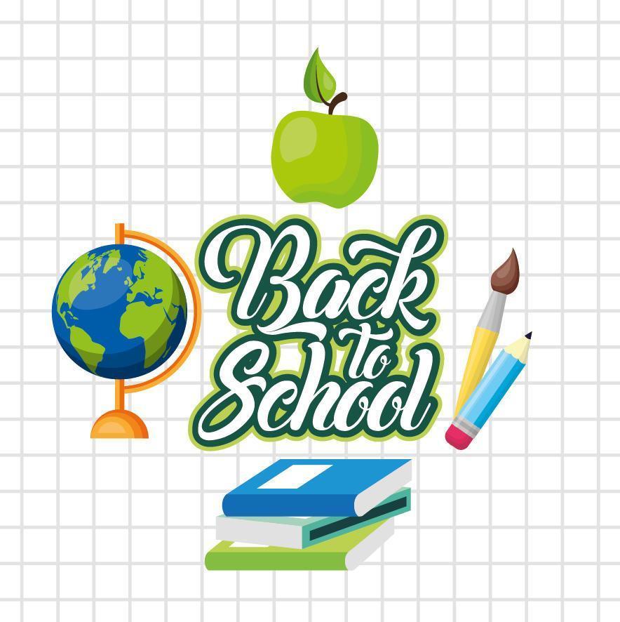 Back to school poster with school materials vector