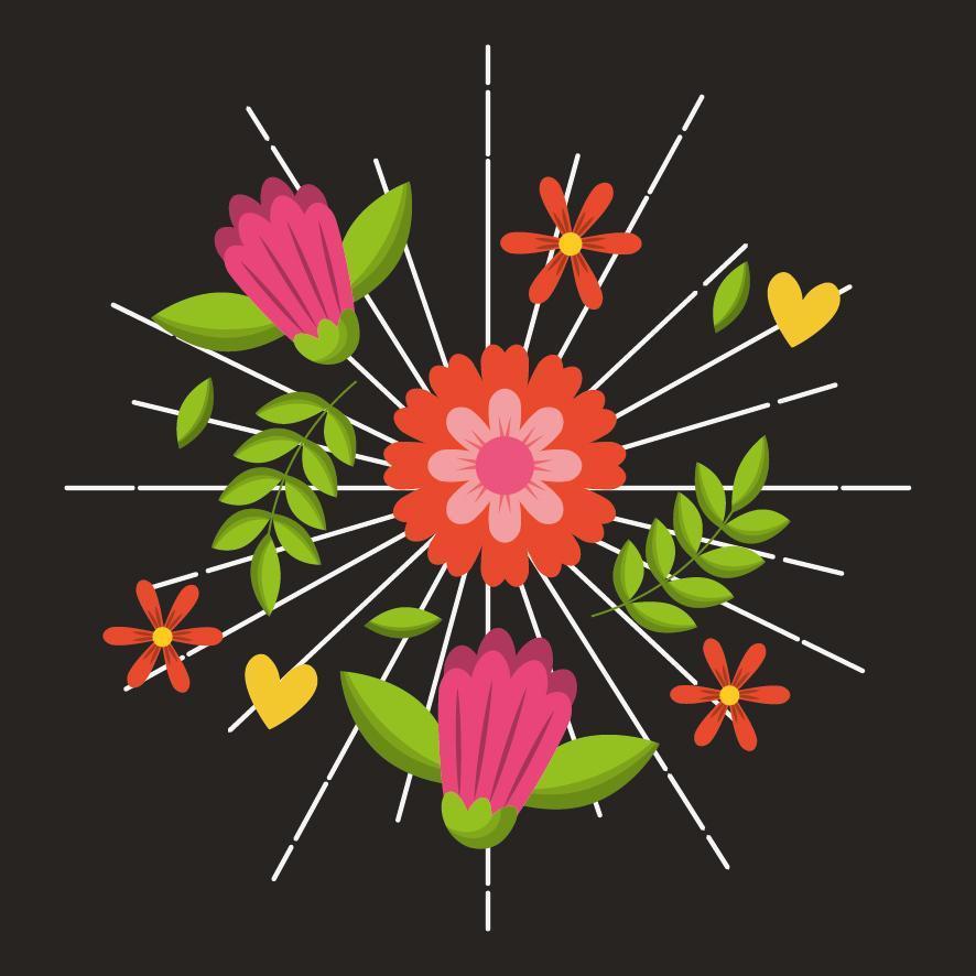 Hello spring poster with floral wreath vector