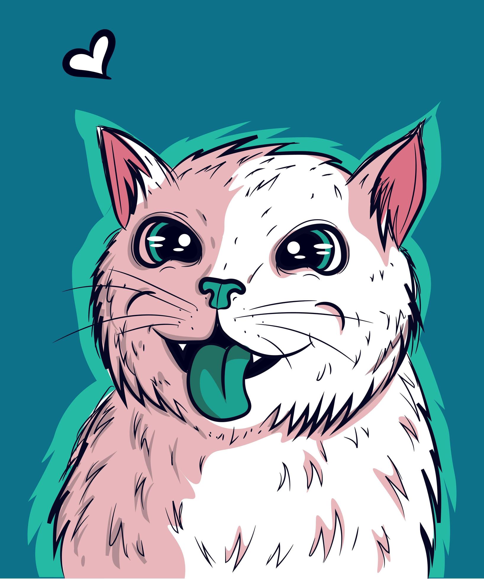 Vector Of White Kitty With Its Green Tongue Out 1957647 Vector Art At doja-cat-s-siblings-their-number-is-uncertain-and-fans-think-she-has