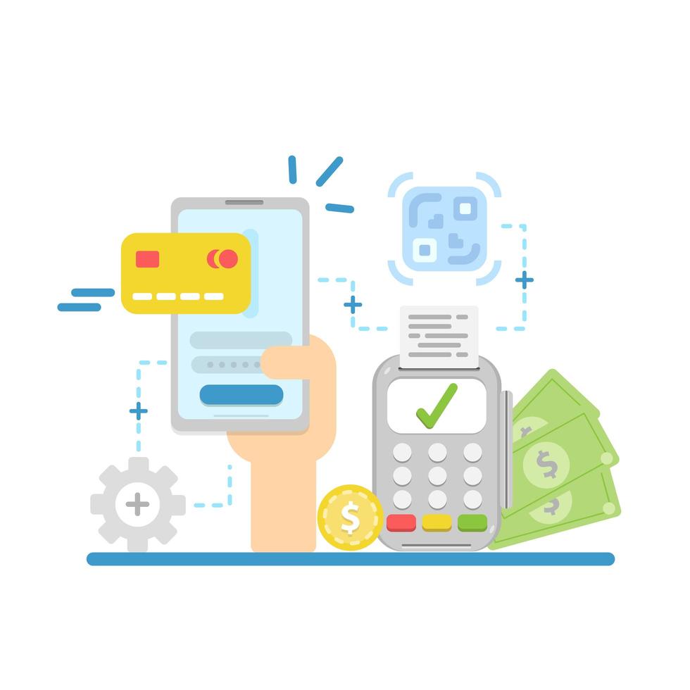 Online and mobile payments concept vector