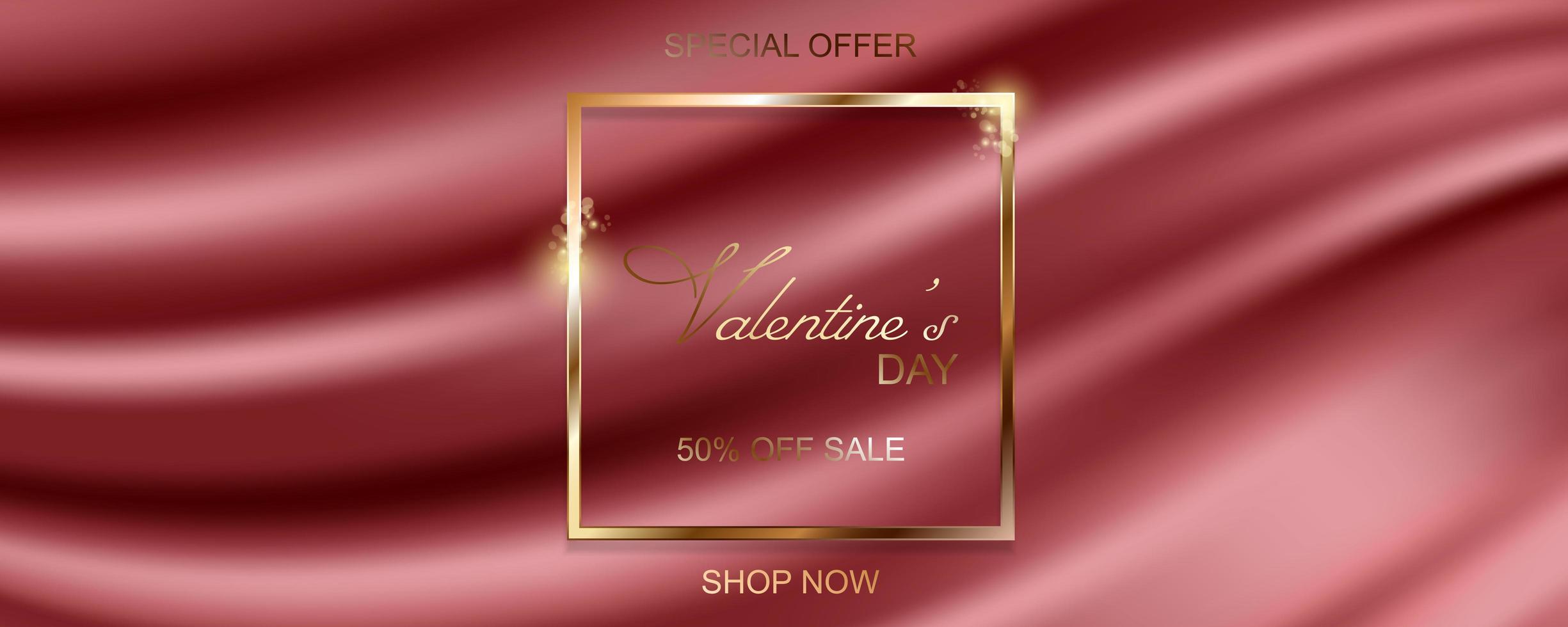 Happy Valentines Day sale banner vector