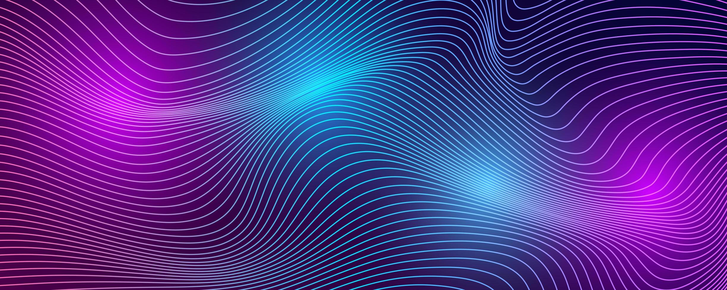 Tech background with abstract wave lines. vector