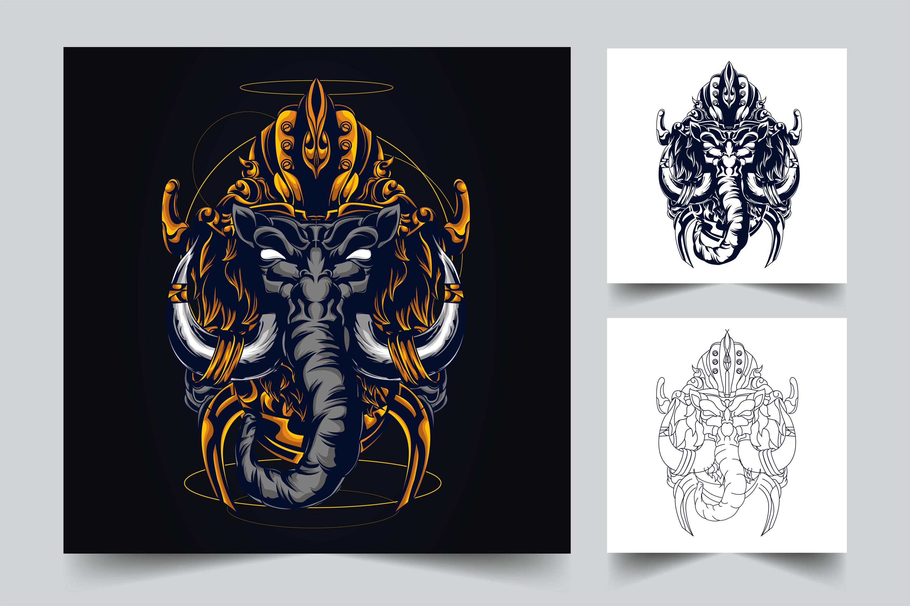 elephant artwork illustration 1957855 Vector Art at Vecteezy