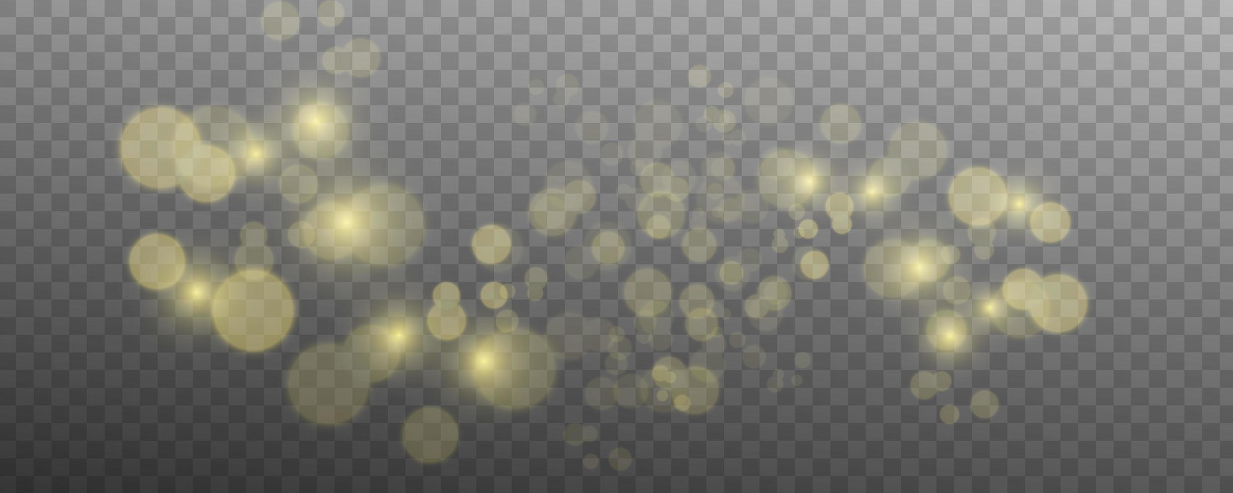 Blurred light sparkle elements. Glitters isolated on transparent background. vector