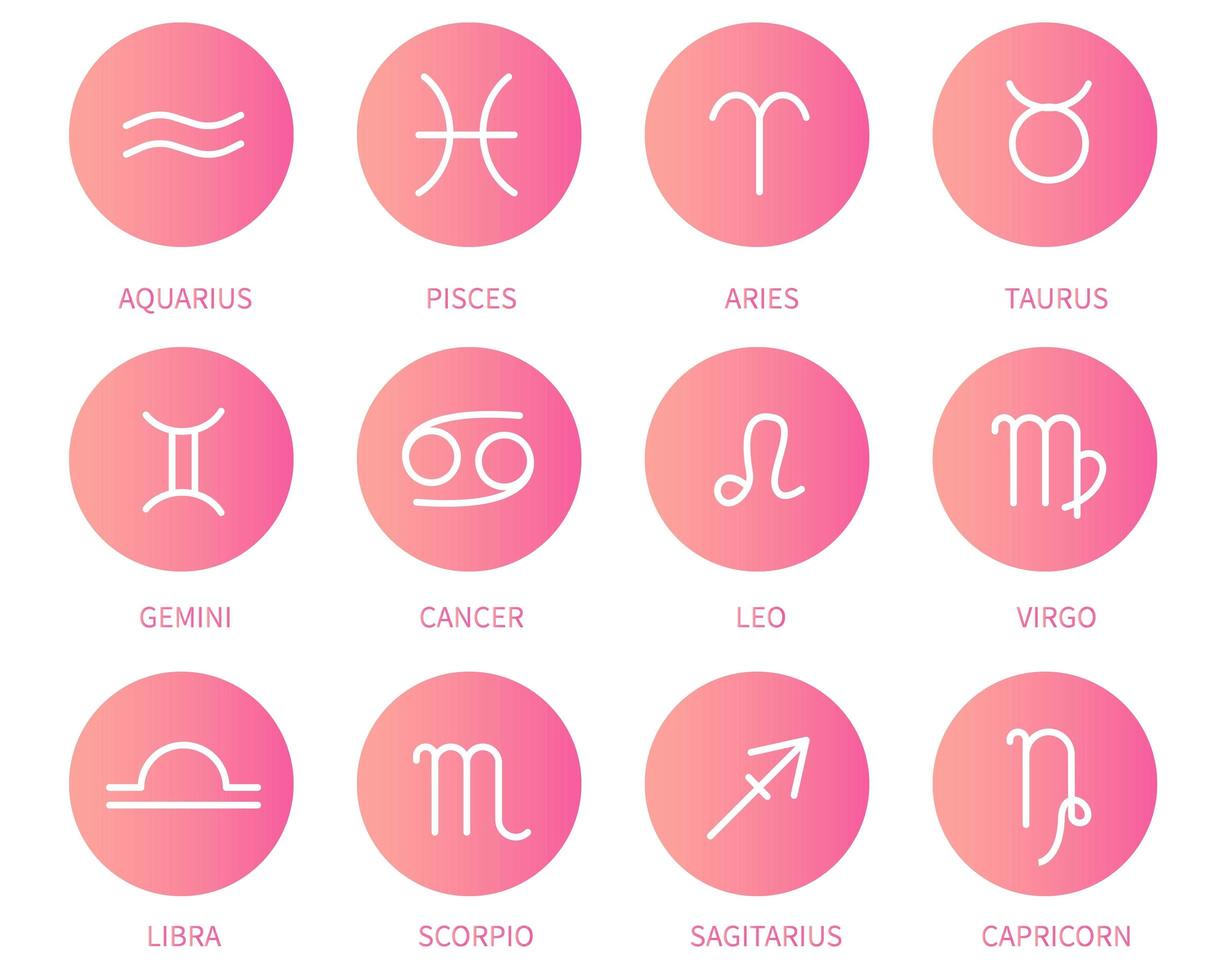 Set of zodiac signs with gradient background 1957889 Vector Art at Vecteezy