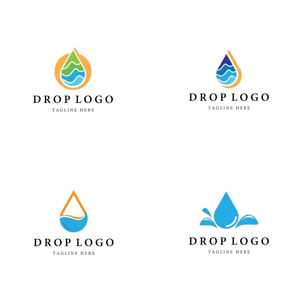 Drop logo icon set vector