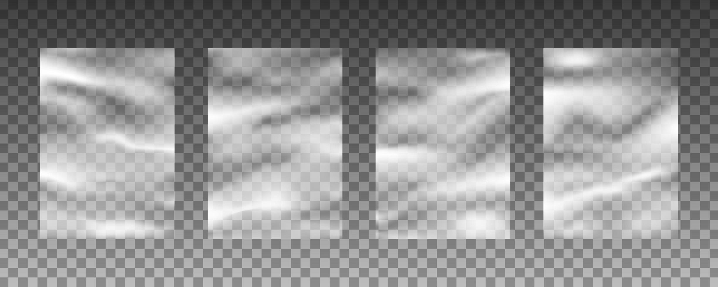 Set of transparent plastic warp background textures vector
