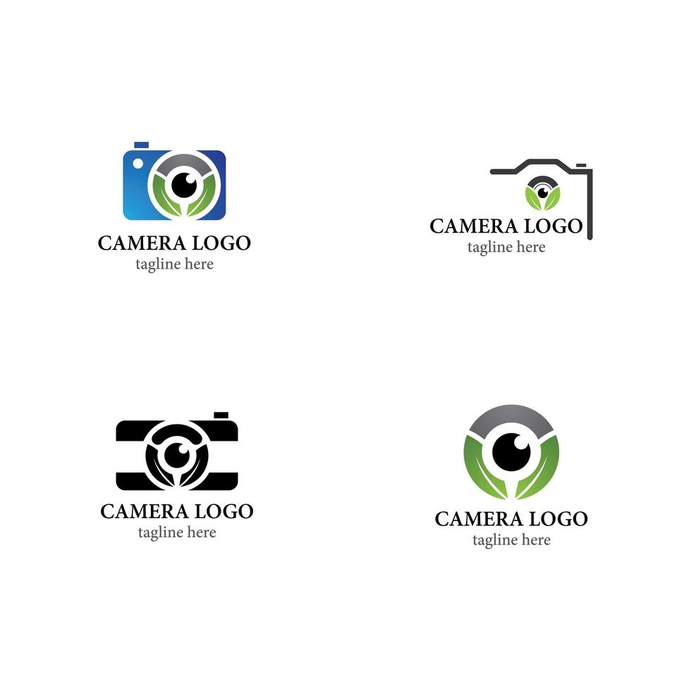 Camera logo icon set vector