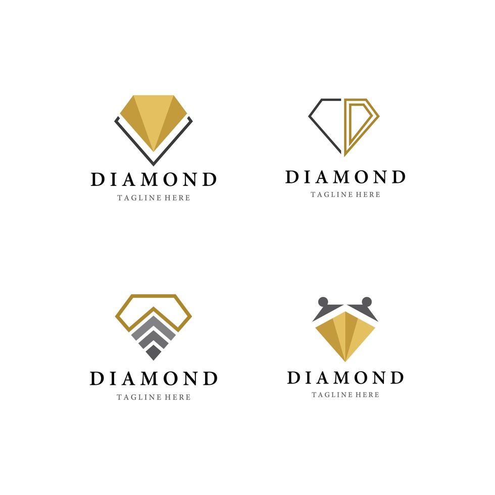 conjunto de iconos de logo de diamante vector