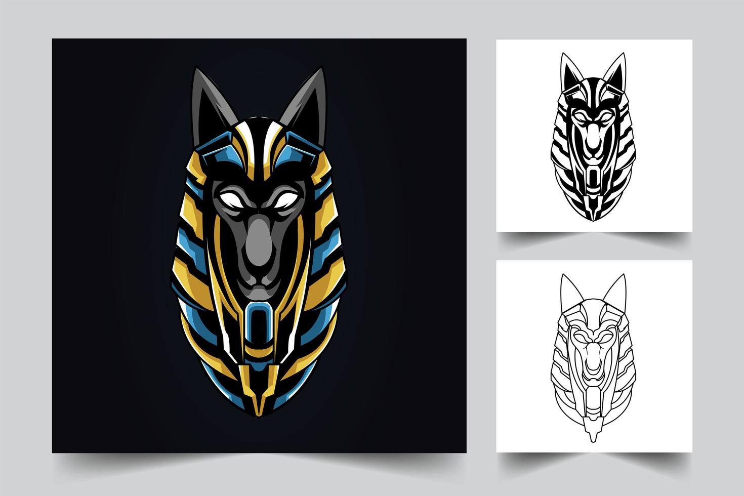 ilustración de arte de anubis vector