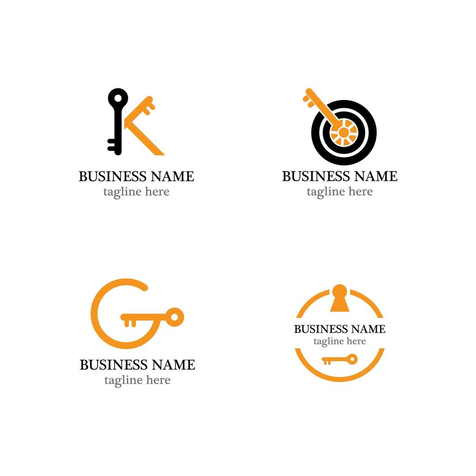 Key logo icon set vector