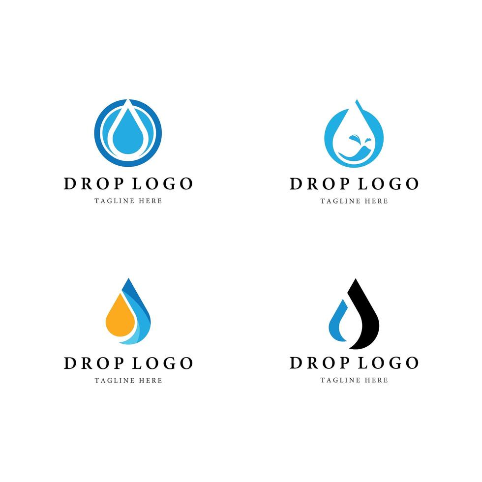 Drop logo icon set vector