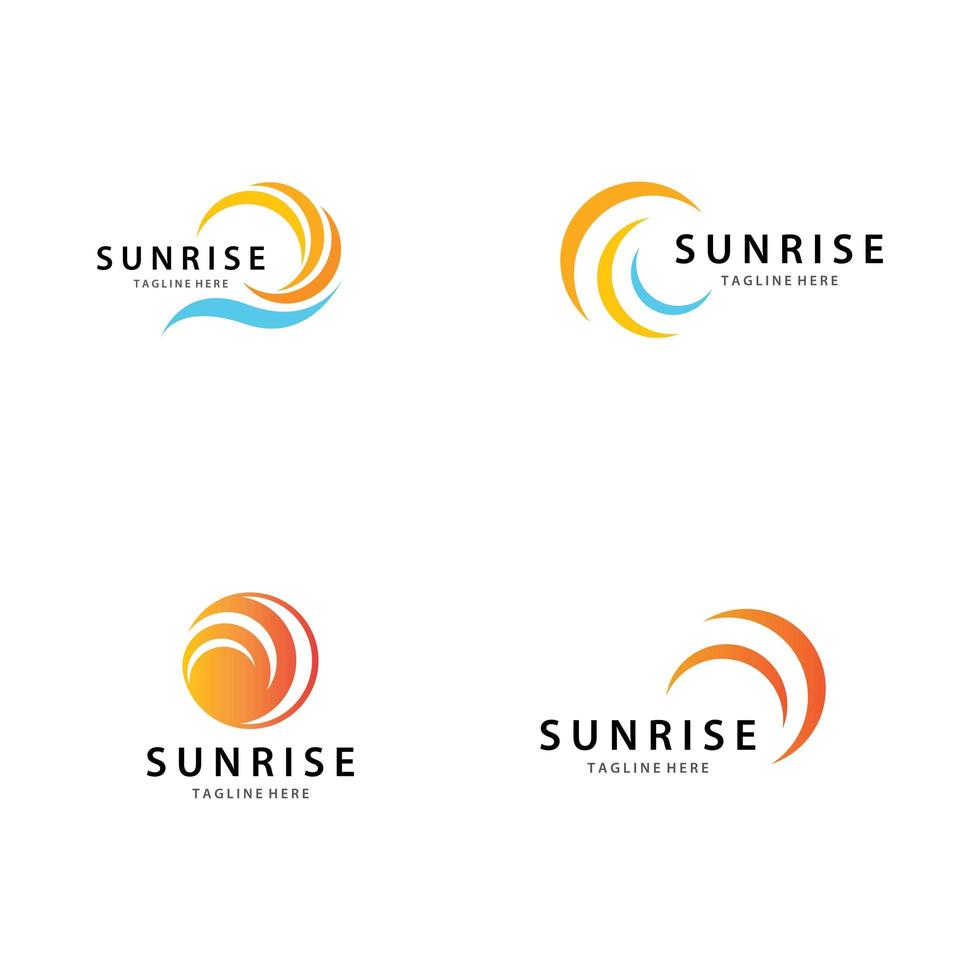 conjunto de iconos de logotipo de sol vector