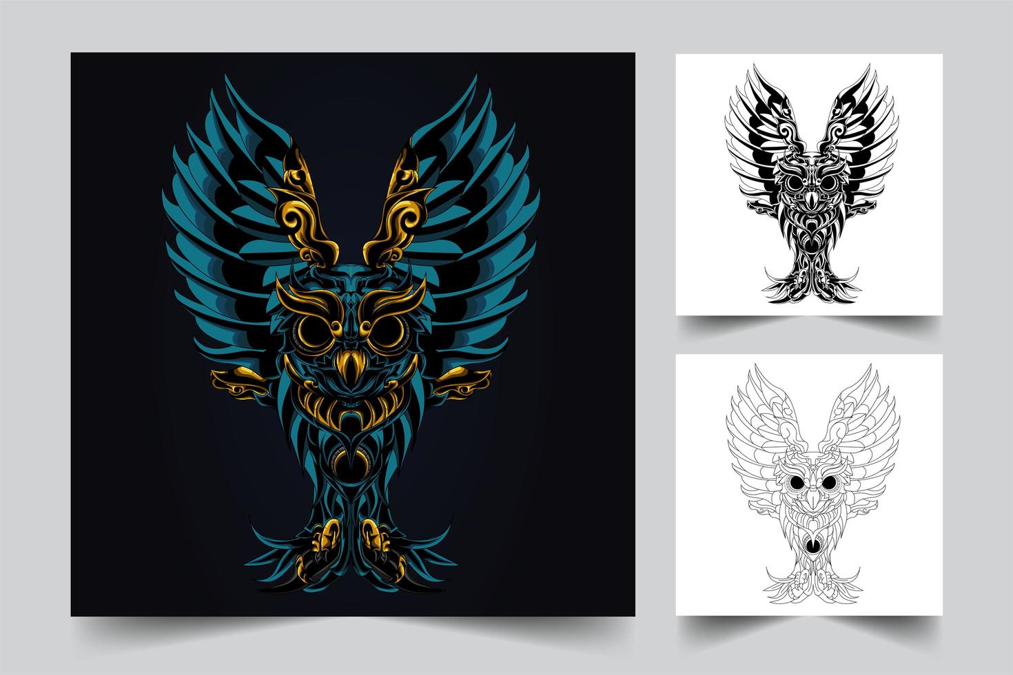 dark owl artwork illustration vector