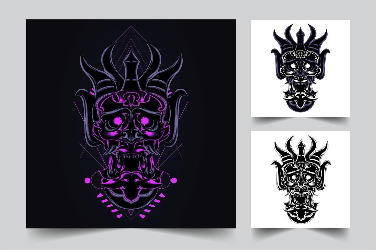 devil mask artwork illustration vector