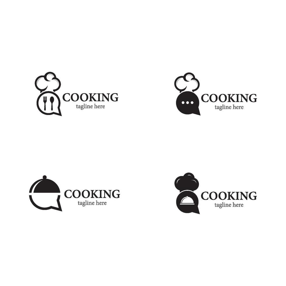 conjunto de iconos de logotipo de cocina vector