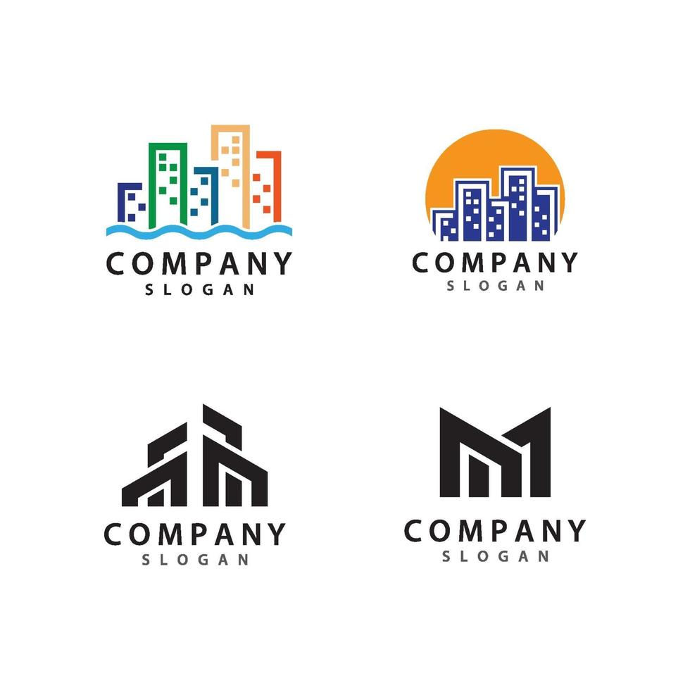 Real estate logo set vector