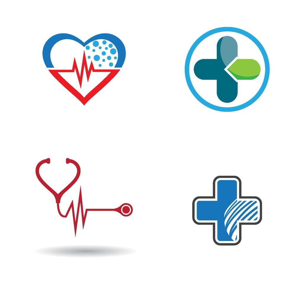 Medical care logo images set vector