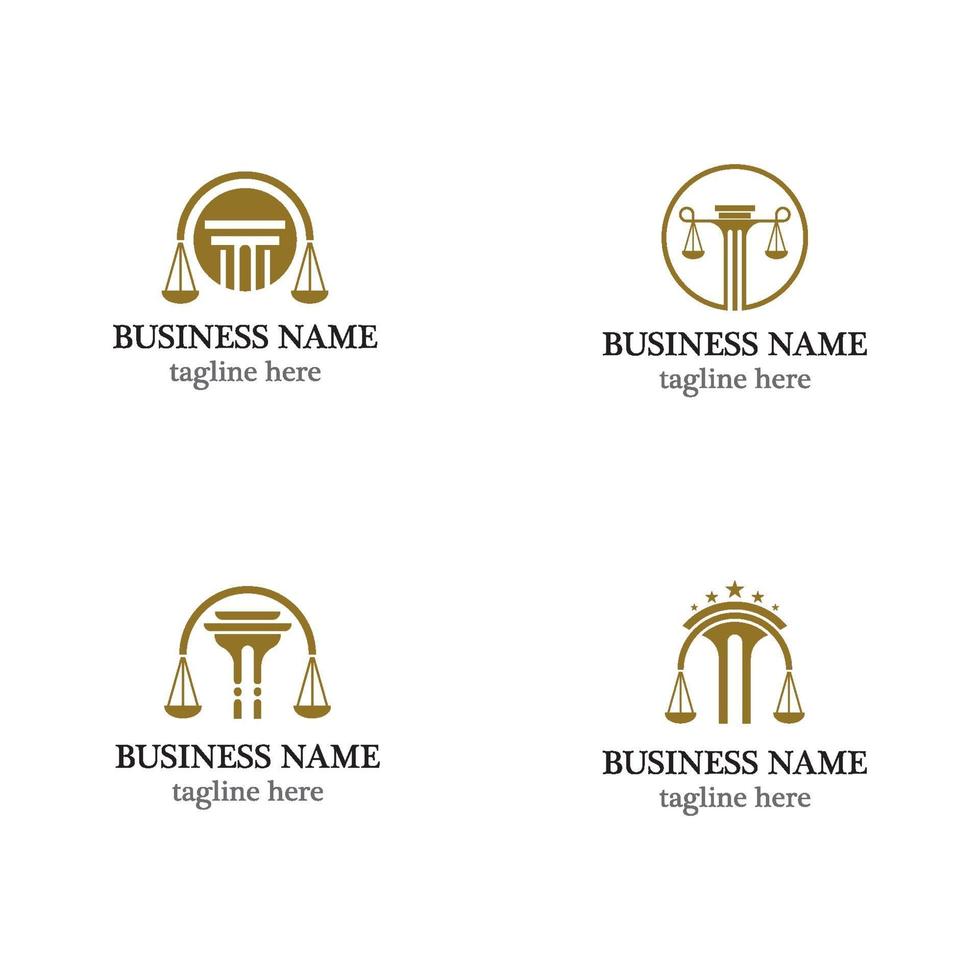 Law logo icon set vector