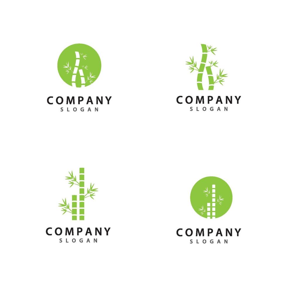 Bamboo logo icon set vector