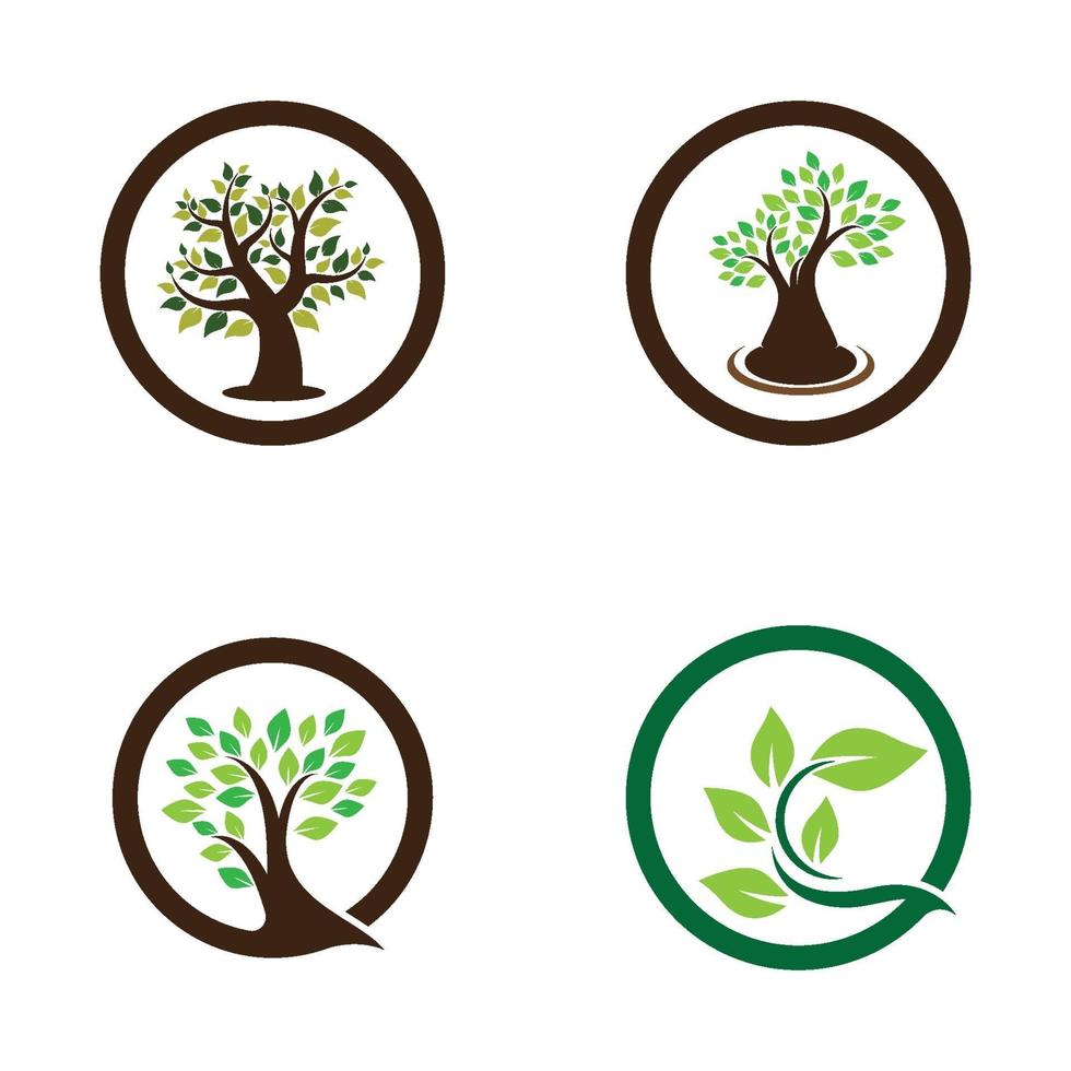 Tree logo images design set vector