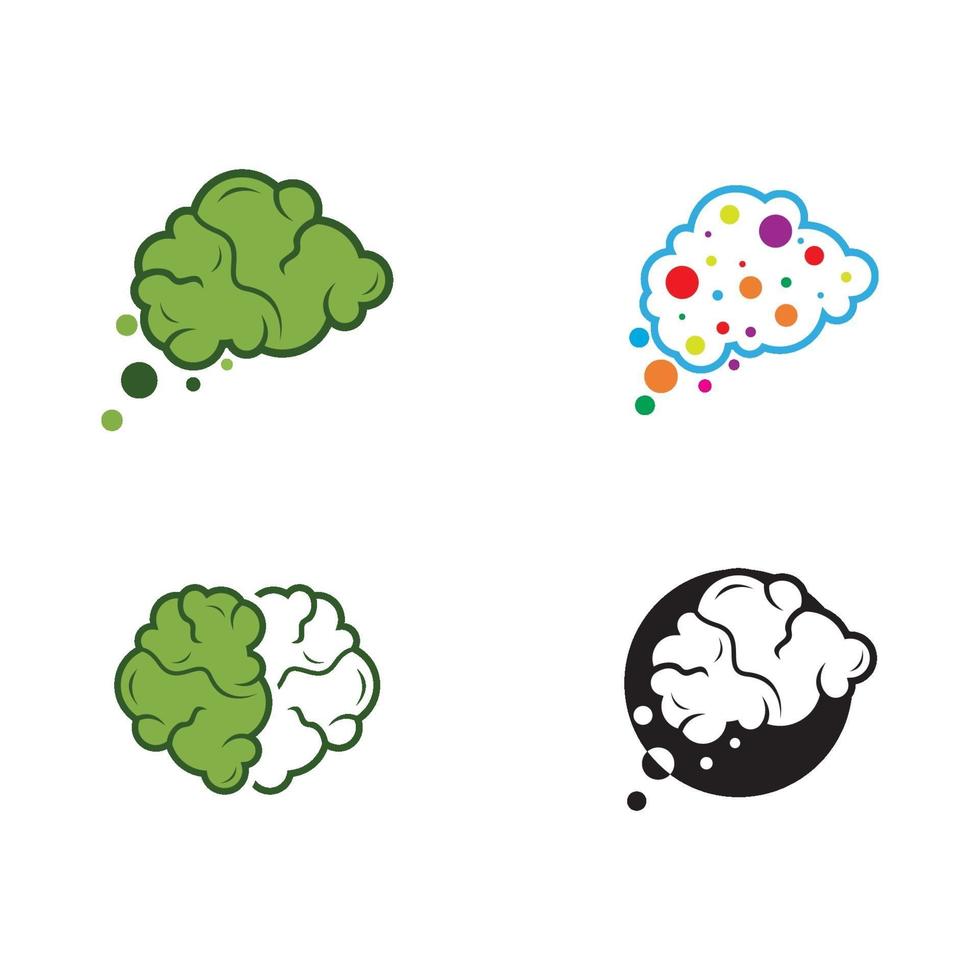 Brain vector logo set
