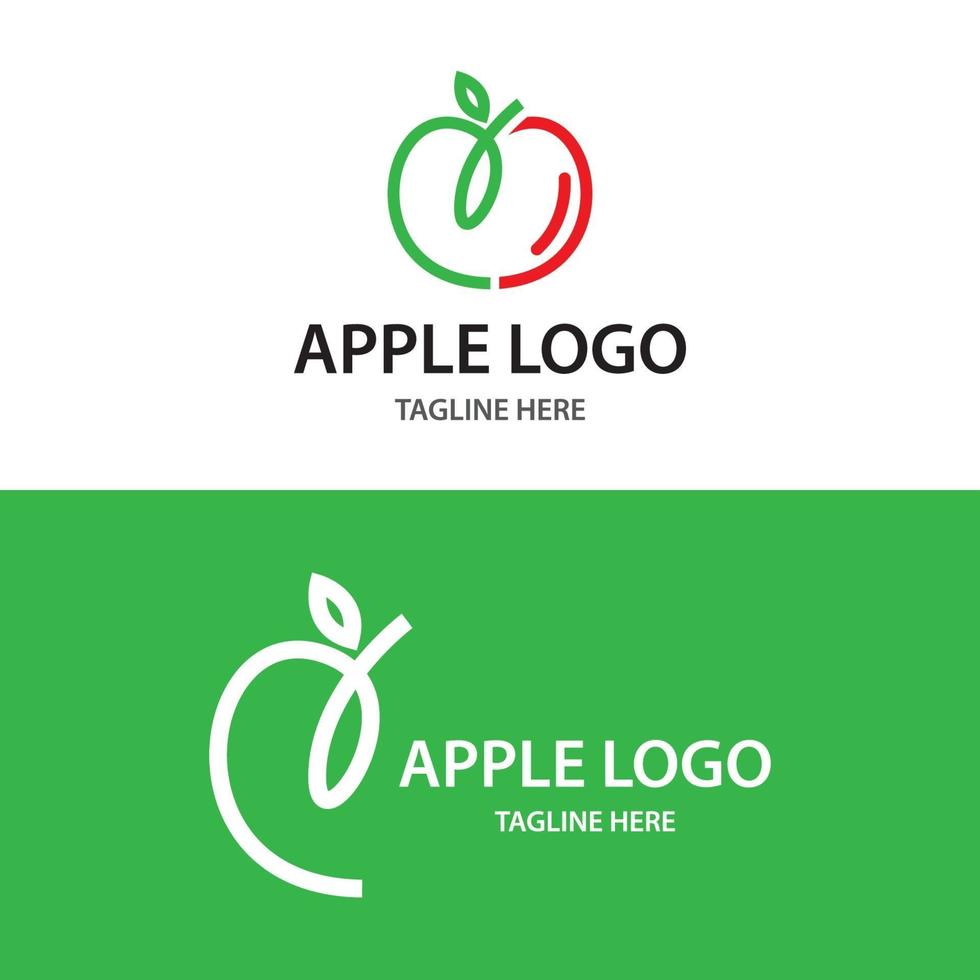 contorno del estilo del logotipo de Apple vector