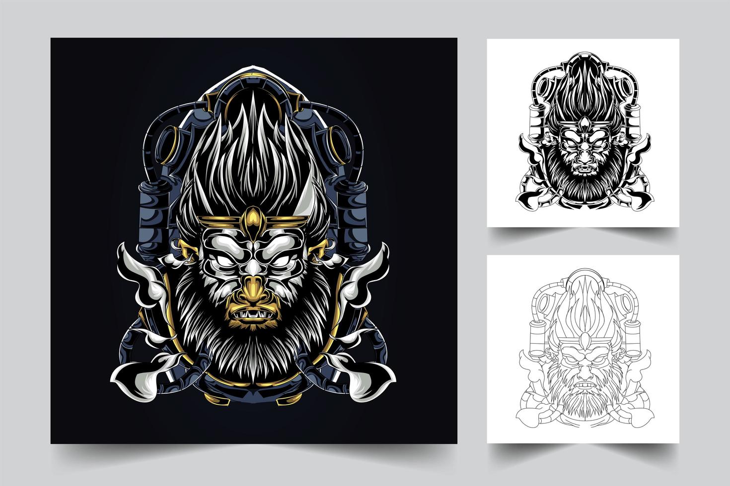 monkey artwork illustration 1958129 Vector Art at Vecteezy
