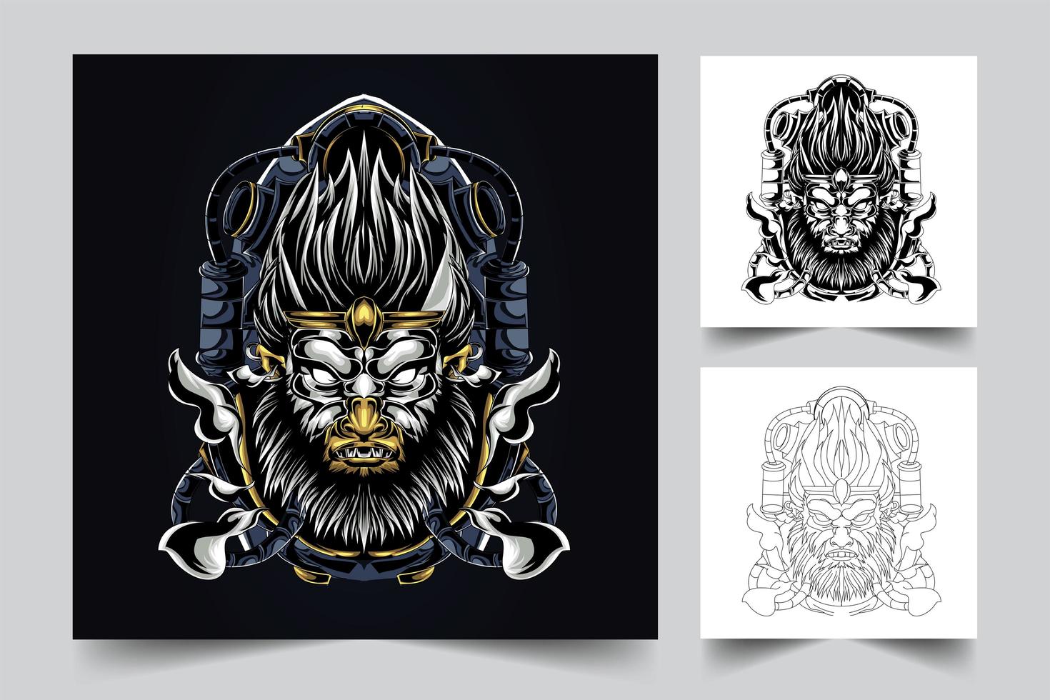 monkey artwork illustration vector