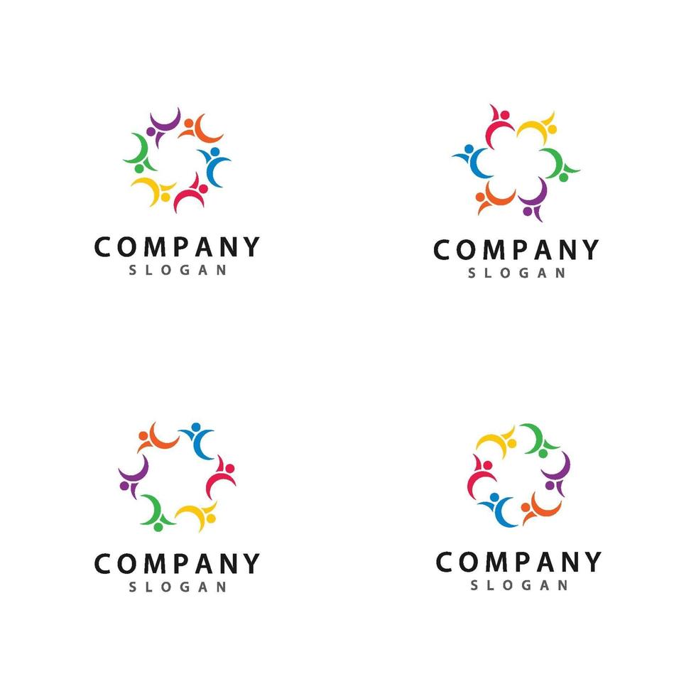 community logo icon set vector