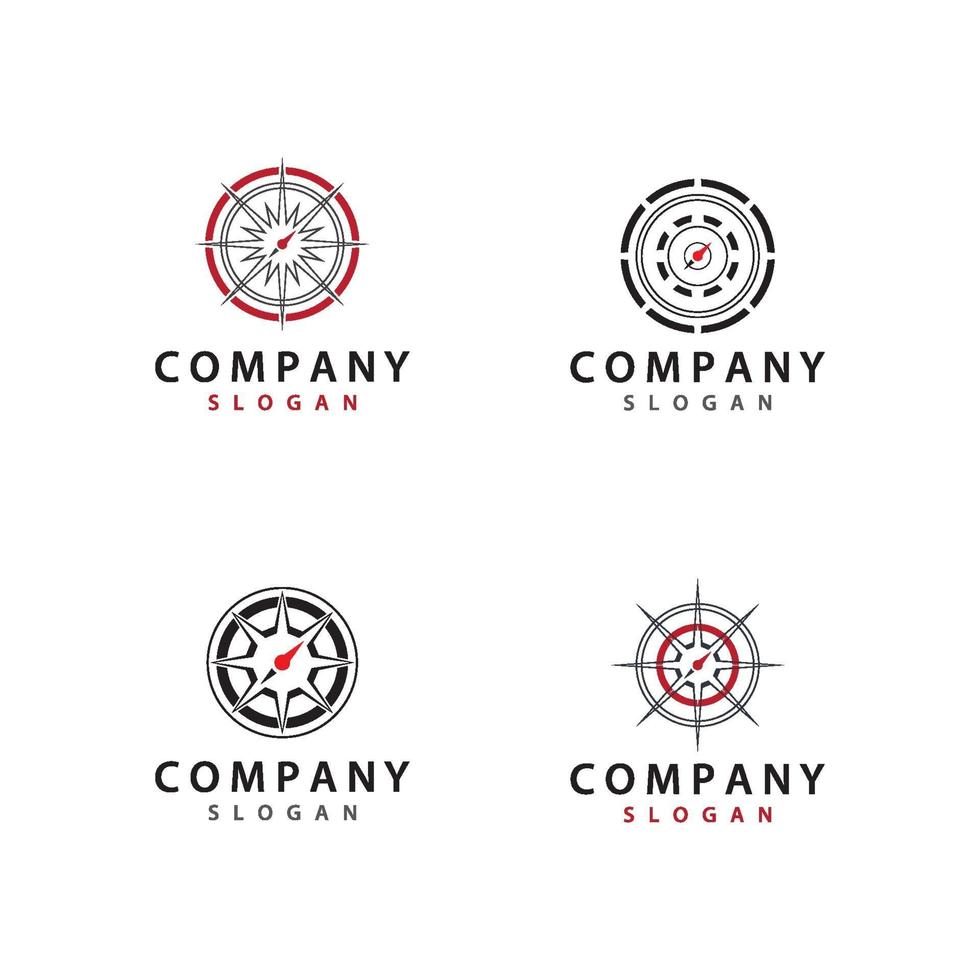 Compass logo icon set vector